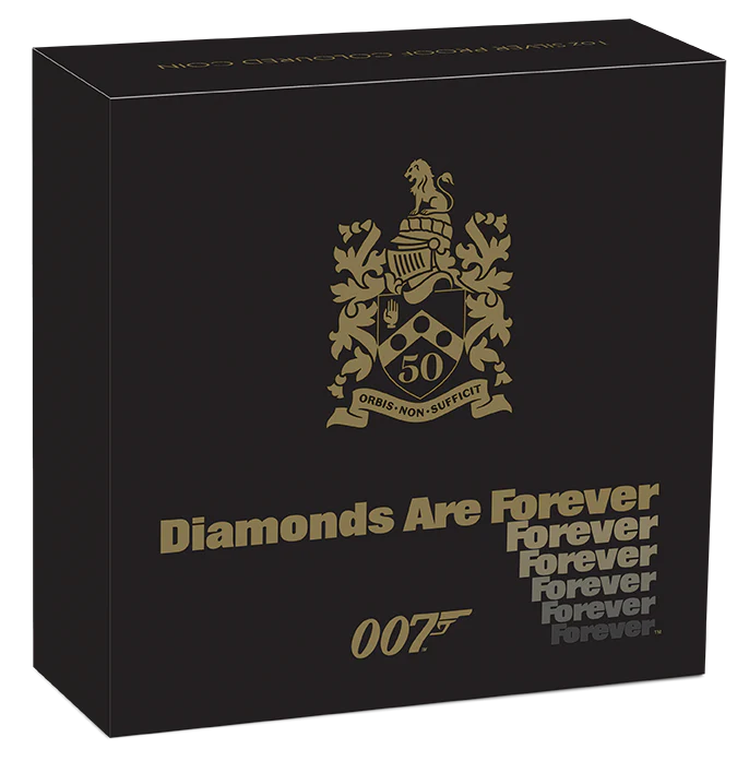 2021 Perth Mint James Bond Diamonds 1oz Silver Proof Coloured Coin