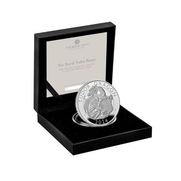 2024 Royal Mint Tudor Beasts Tudor Dragon 1oz Silver Proof Coin