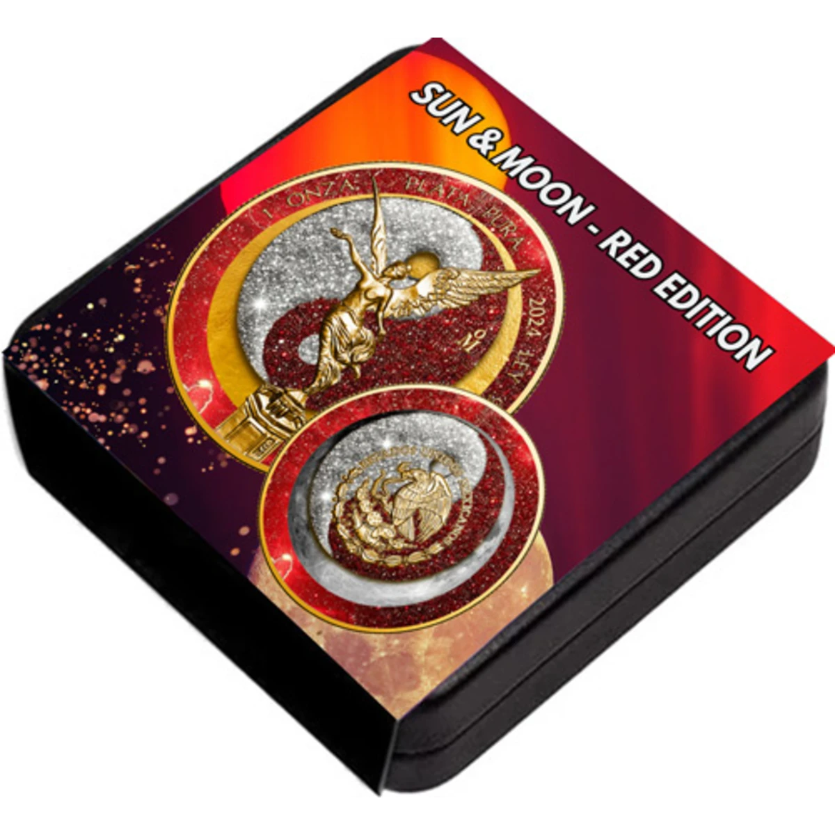 2024 Mexico Libertad Sun & Moon Yin Yang Red Edition 1oz Silver BU Coin