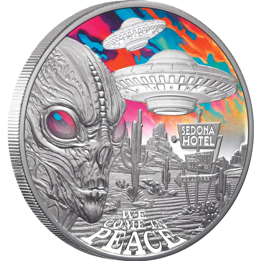 2024 NIUE Alien Encounters $1 1oz Silver Proof Coloured Coin