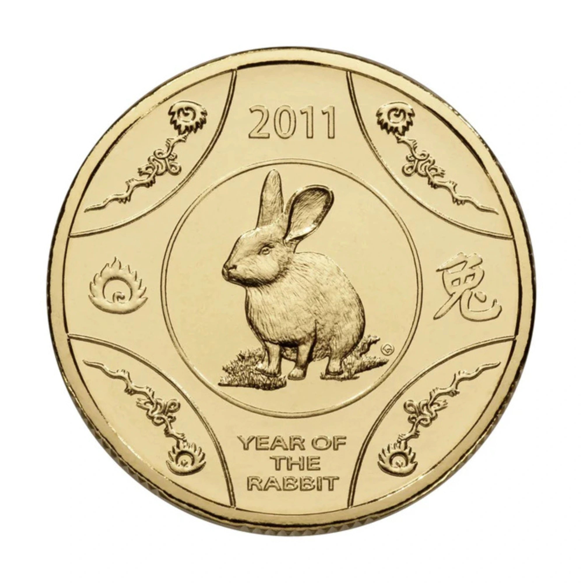 2011 Royal Australian Mint Lunar Rabbit $1 Uncirculated Coin On Card