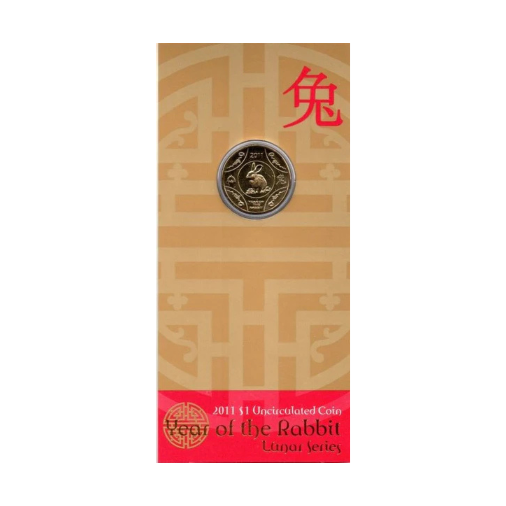 2011 RAM Lunar Rabbit $1 Unc Coin On Card