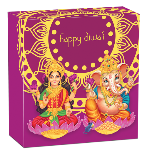 2017 & 2019 Perth Mint Happy Diwali 1oz Silver Coloured 2 Coin Collection