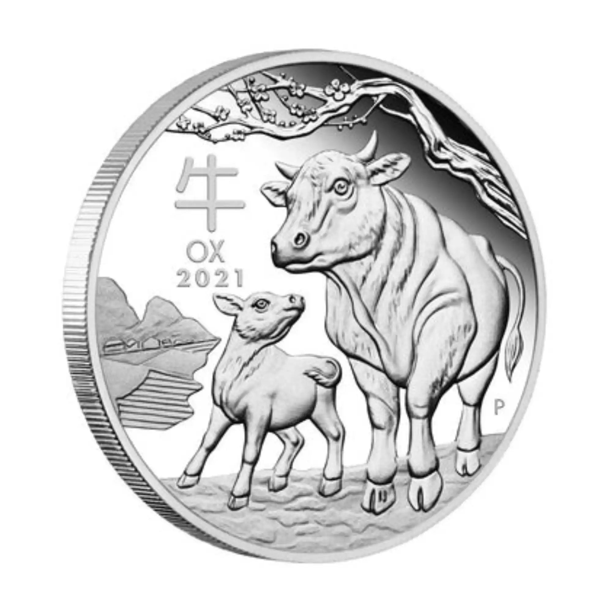 2021 Perth Mint Lunar Ox 1/2oz Silver Proof Coin