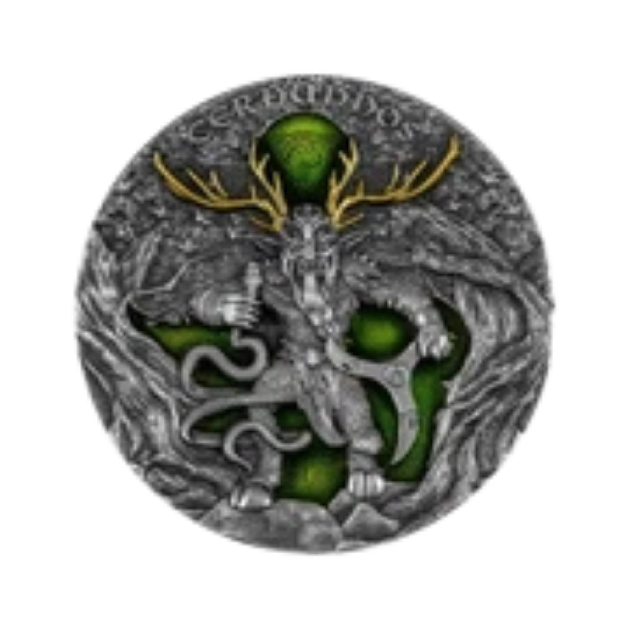 2022 Niue Cernunnos 2oz Silver Antiqued Gilded Coin