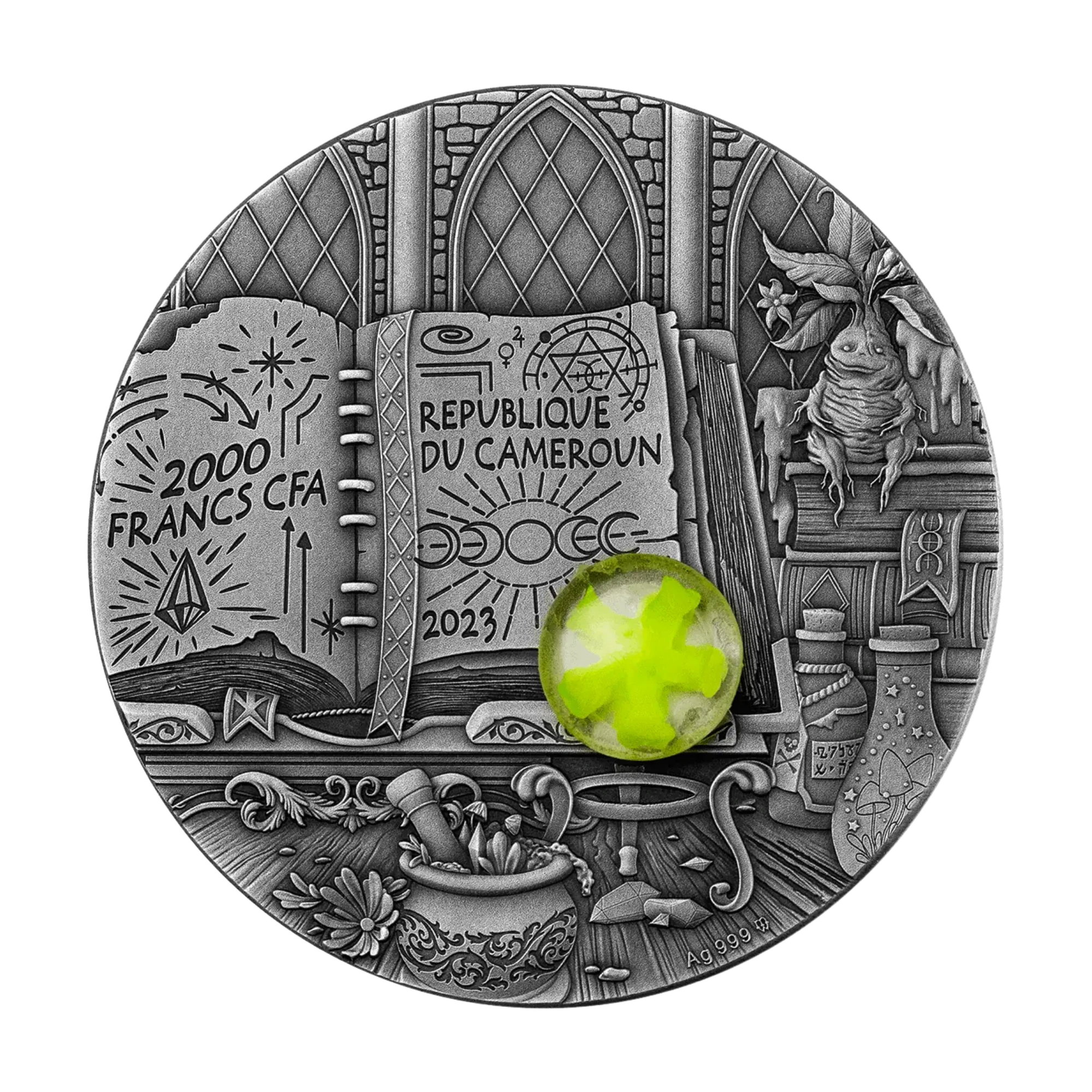 2023 Cameroon Wizard 2oz Silver Antiqued High Relief Coin