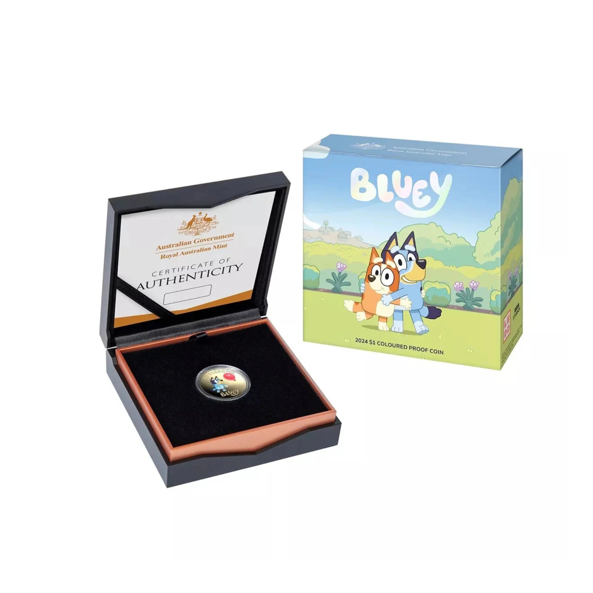 2024 Royal Australian Mint Bluey $1 Albr Coloured Proof Coin
