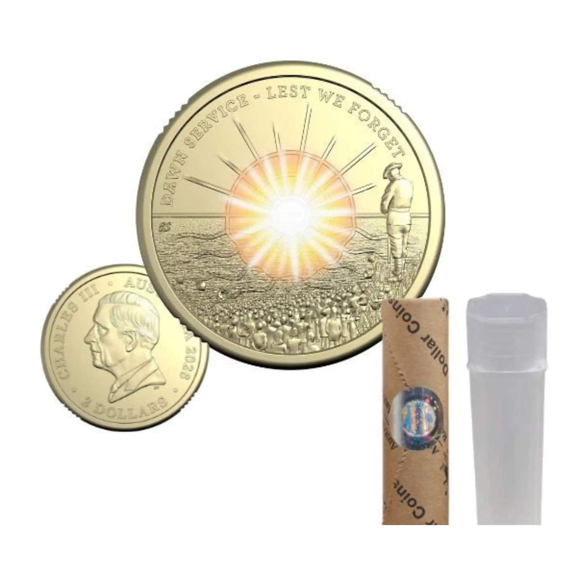 2026 RAM Lest We Forget Dawn Service $2 Coloured Coin Roll