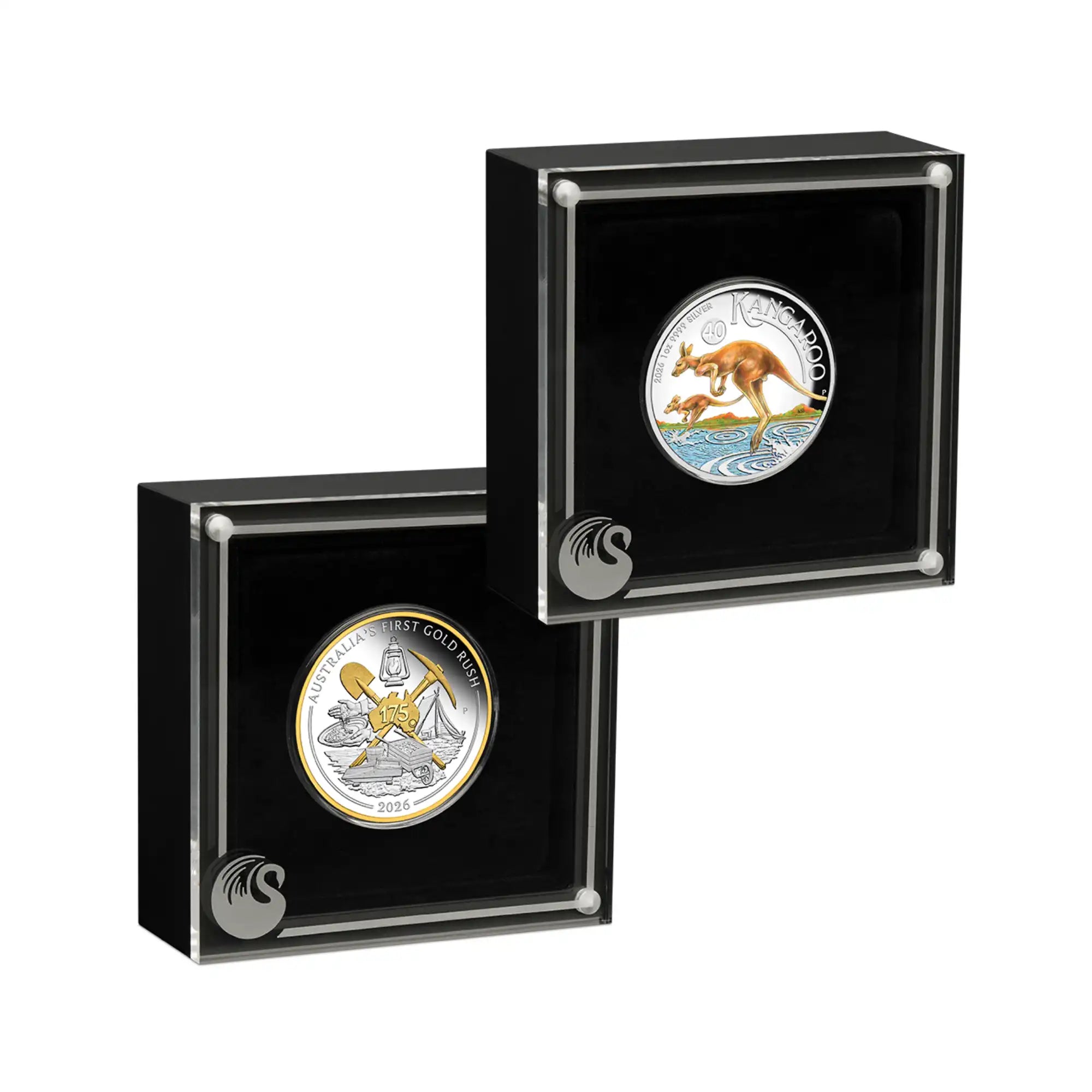 2026 Perth Mint Wedge-Tailed Eagle, Gold Rush & Kangaroo 1oz Silver Proof Coloured 3-Coin Set