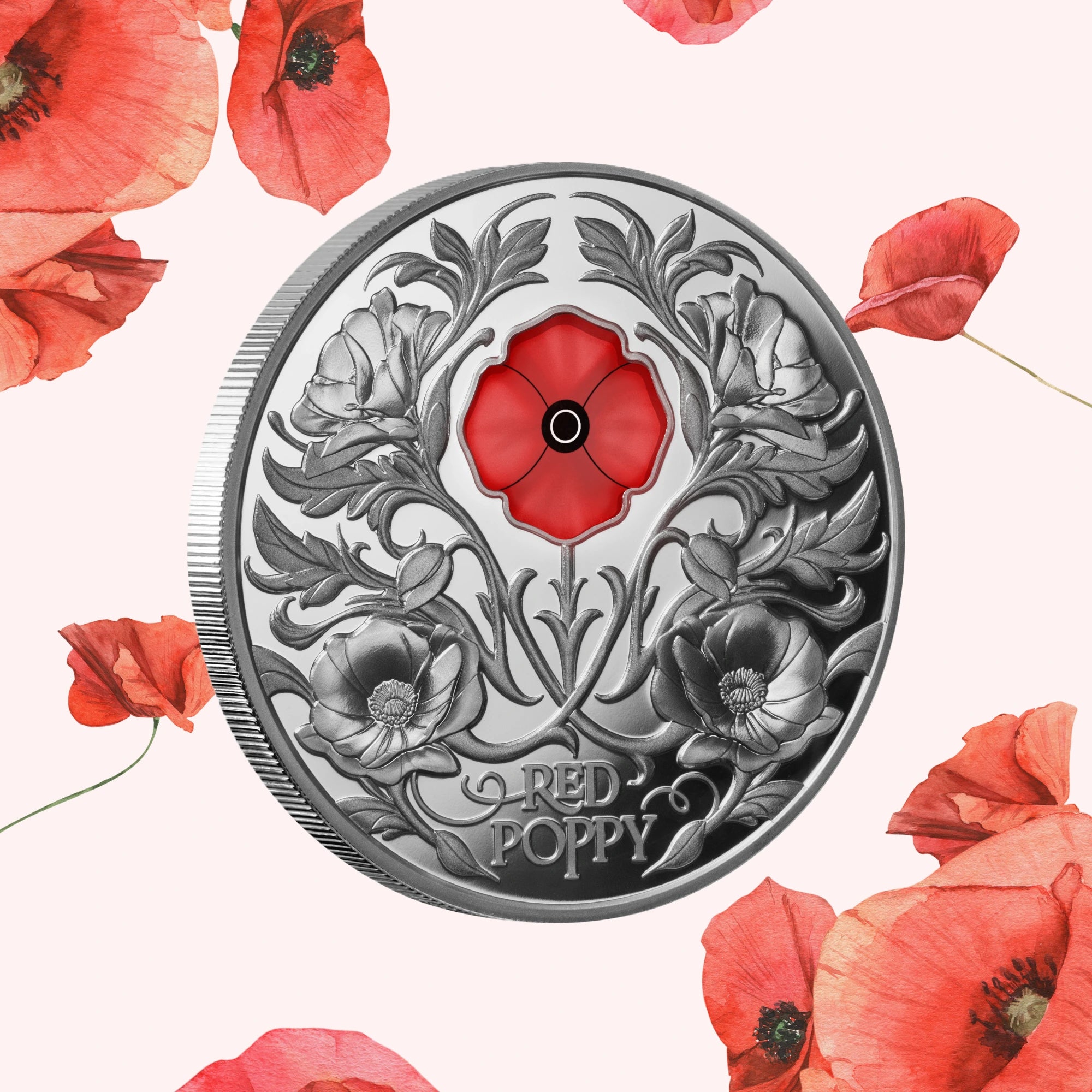 2026 Niue Red Poppy Window 2oz Silver Proof Coin