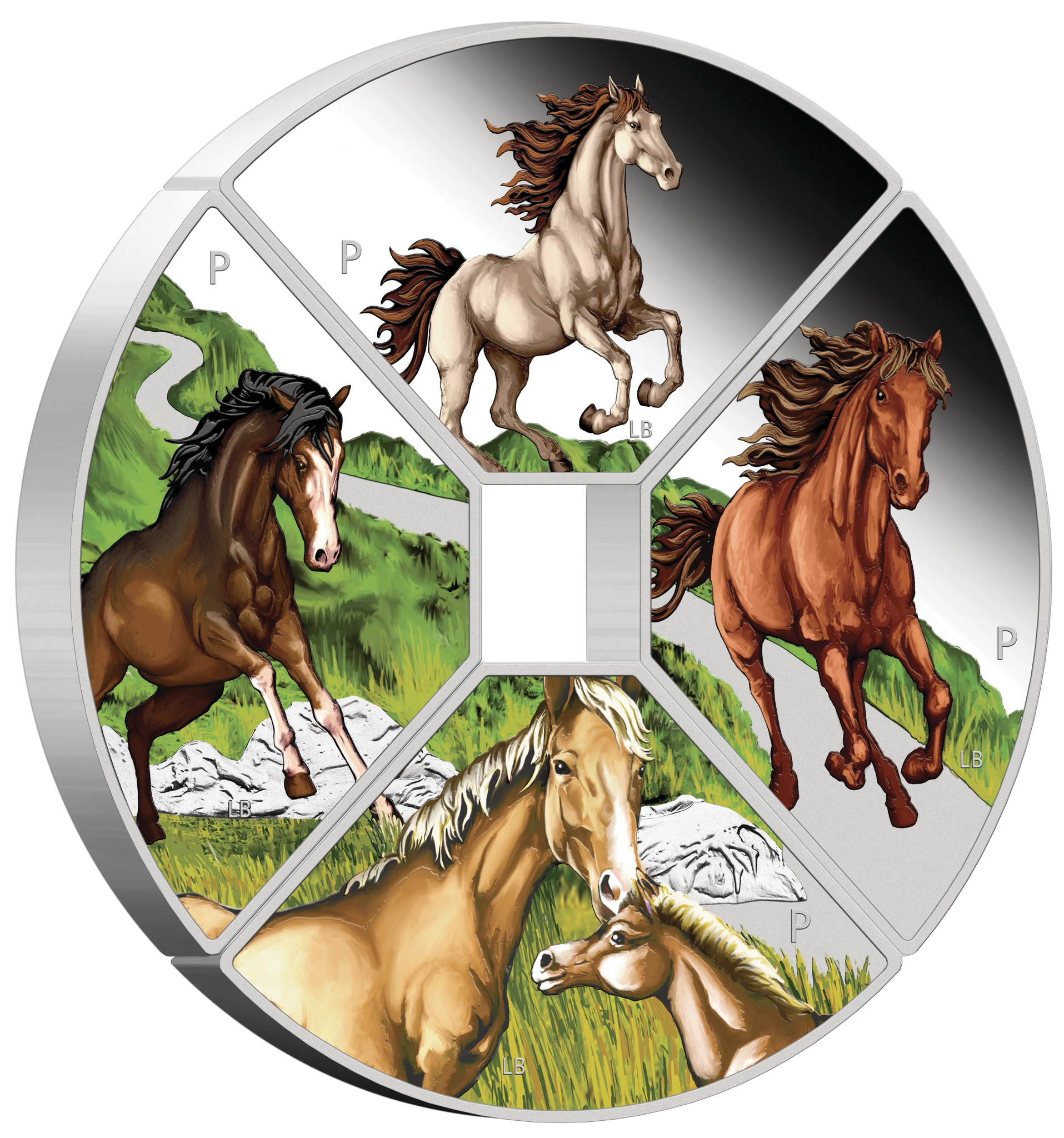 2026 Perth Mint Lunar Horse Quadrant 1oz Silver Proof Coloured 4 Coin Set