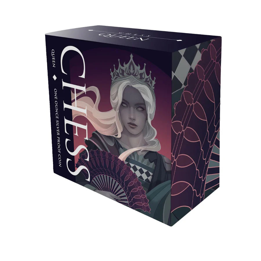 2025 Niue Chess Queen 1oz Silver Black Proof Coin