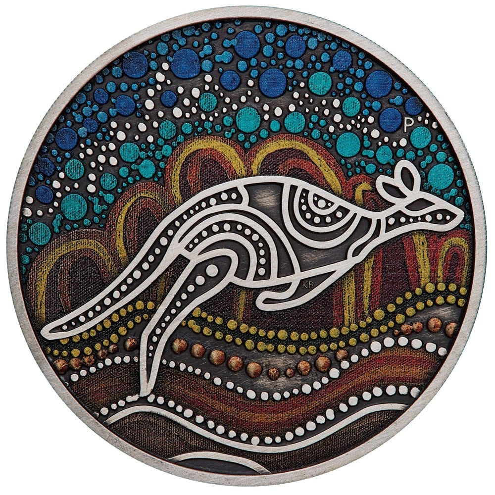 2023-2025 Perth Mint Emu, Kaa-kaa & Yongka 2oz Silver Antiqued Coloured 3 Coin Collection