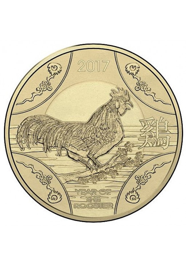 2017 Royal Australian Mint Lunar Year of the Rooster $1 Unc Coin