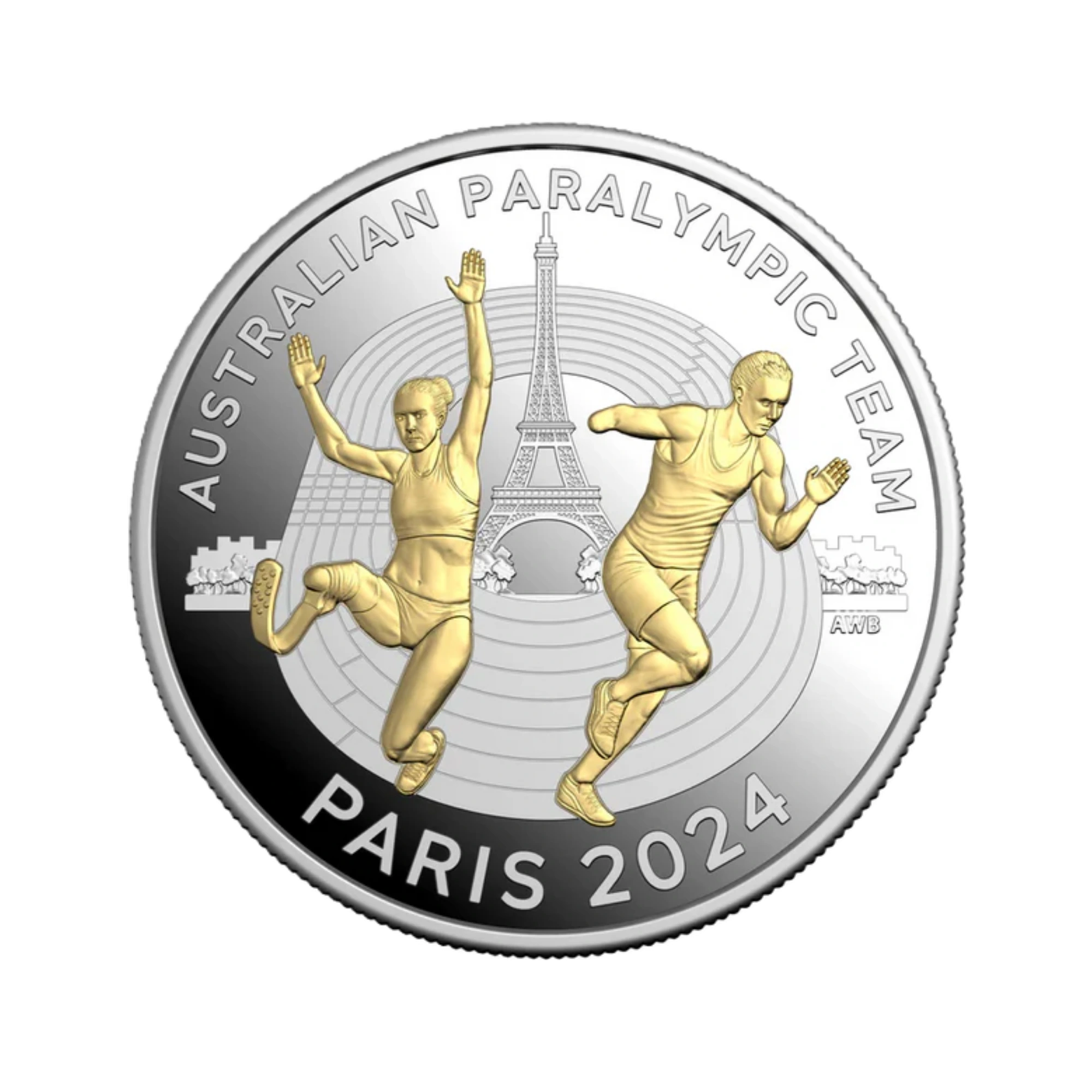 2024 Royal Australian Mint Paralympic team Gold plated silver proof coin