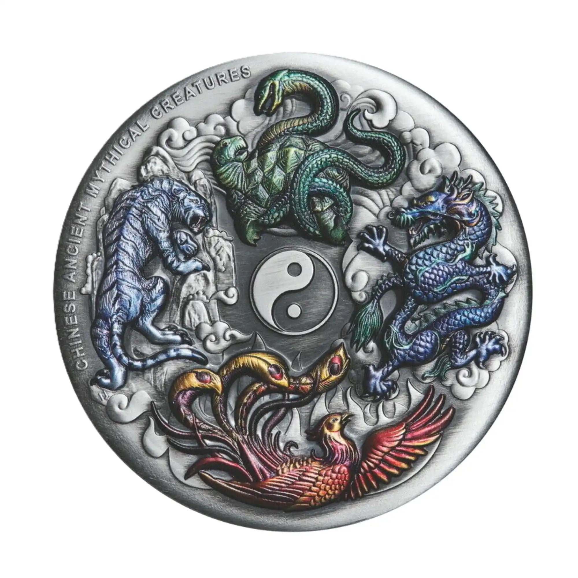 2021 Perth Mint Mythical Creatures 5oz Silver Antiqued Coloured Coin