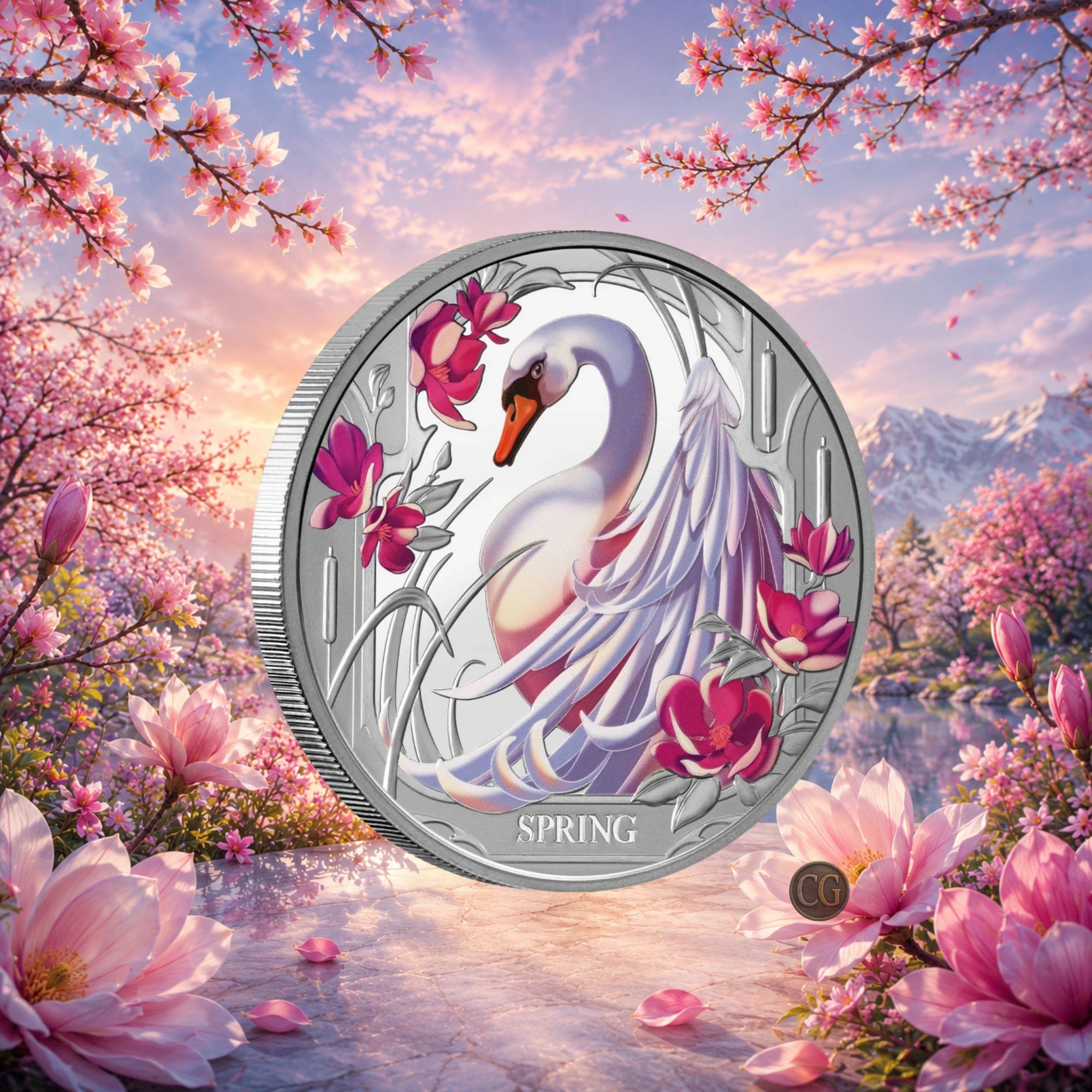 2024 Niue Seasons Spring 1oz Silver Proof Coloured Coin
