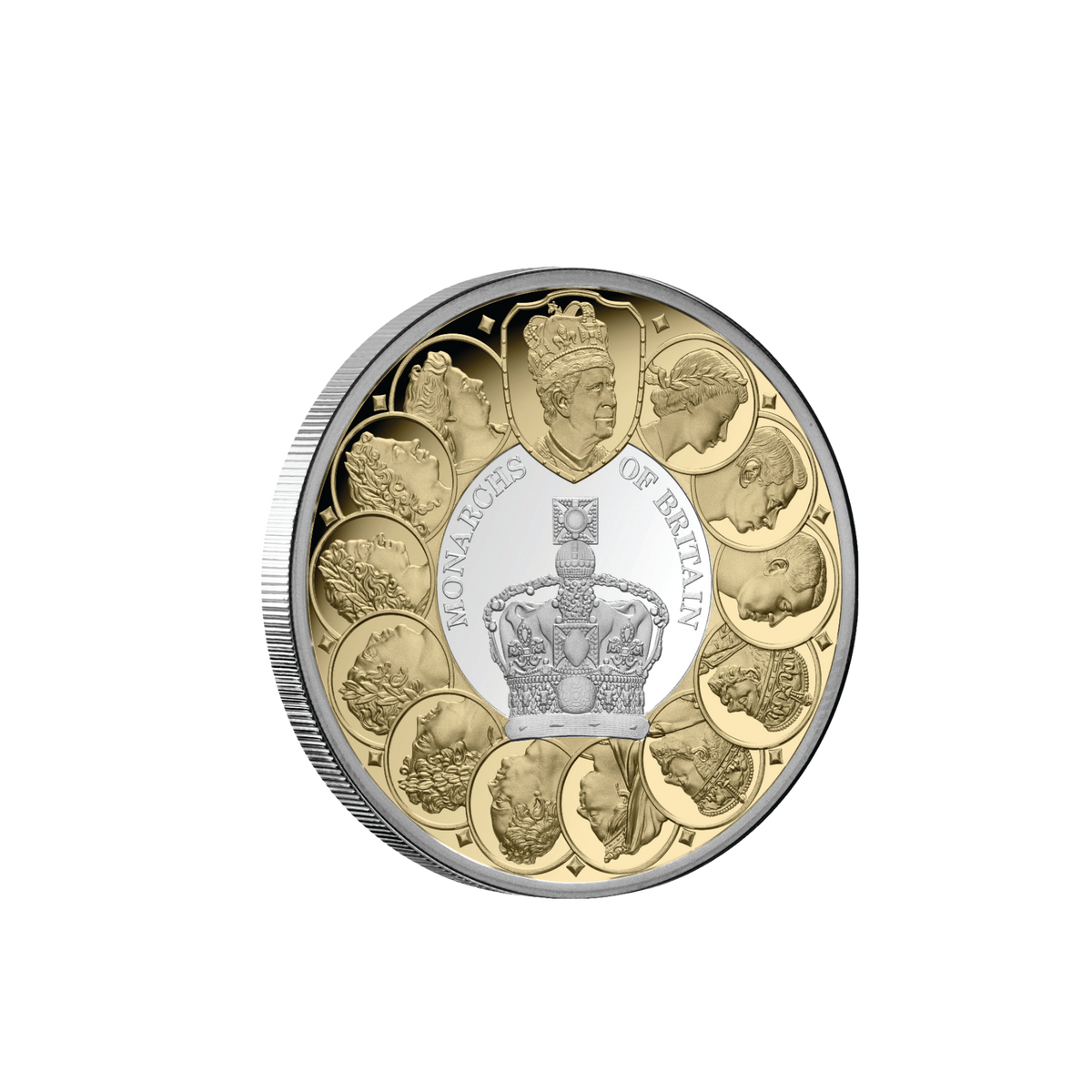 2025 Niue Monarchs of Britain Gold-Plated 1oz Silver Proof Coin
