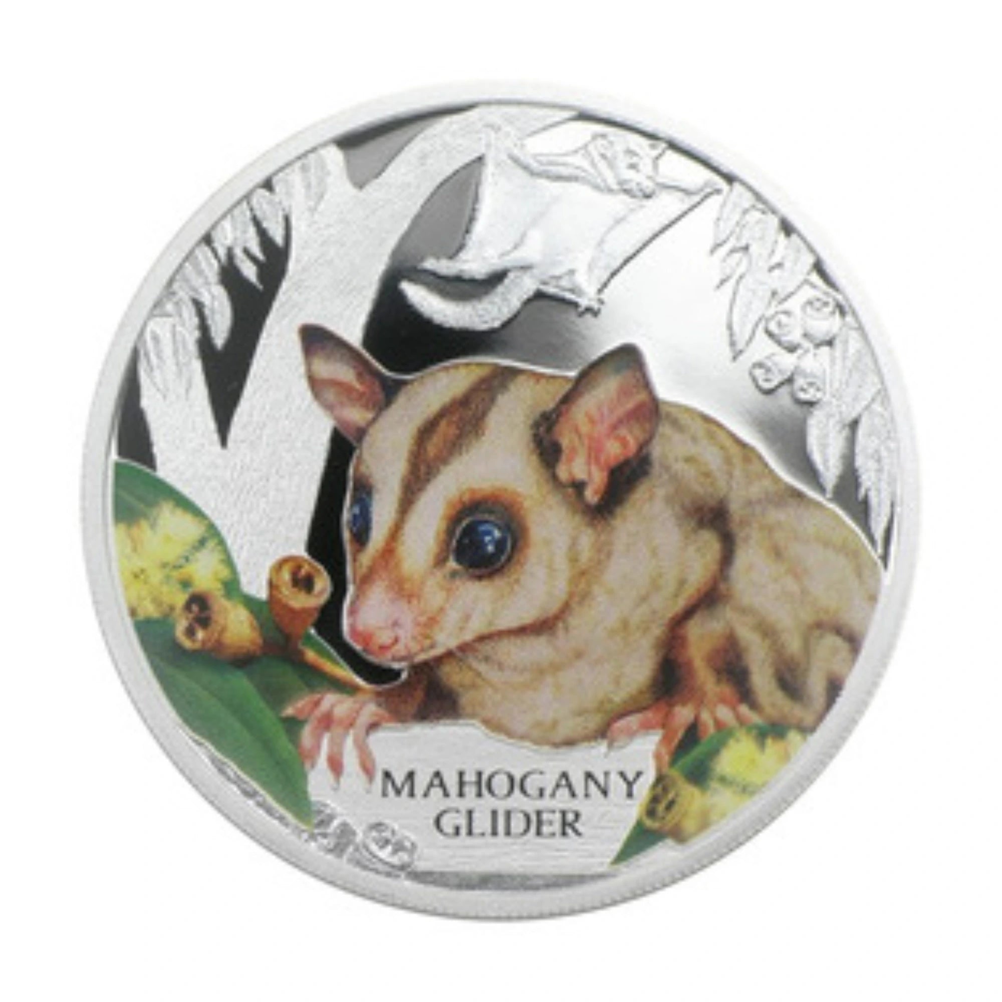 2015 Perth Mint Endangered Mahogany Glider 1oz Silver Coloured Proof Coin