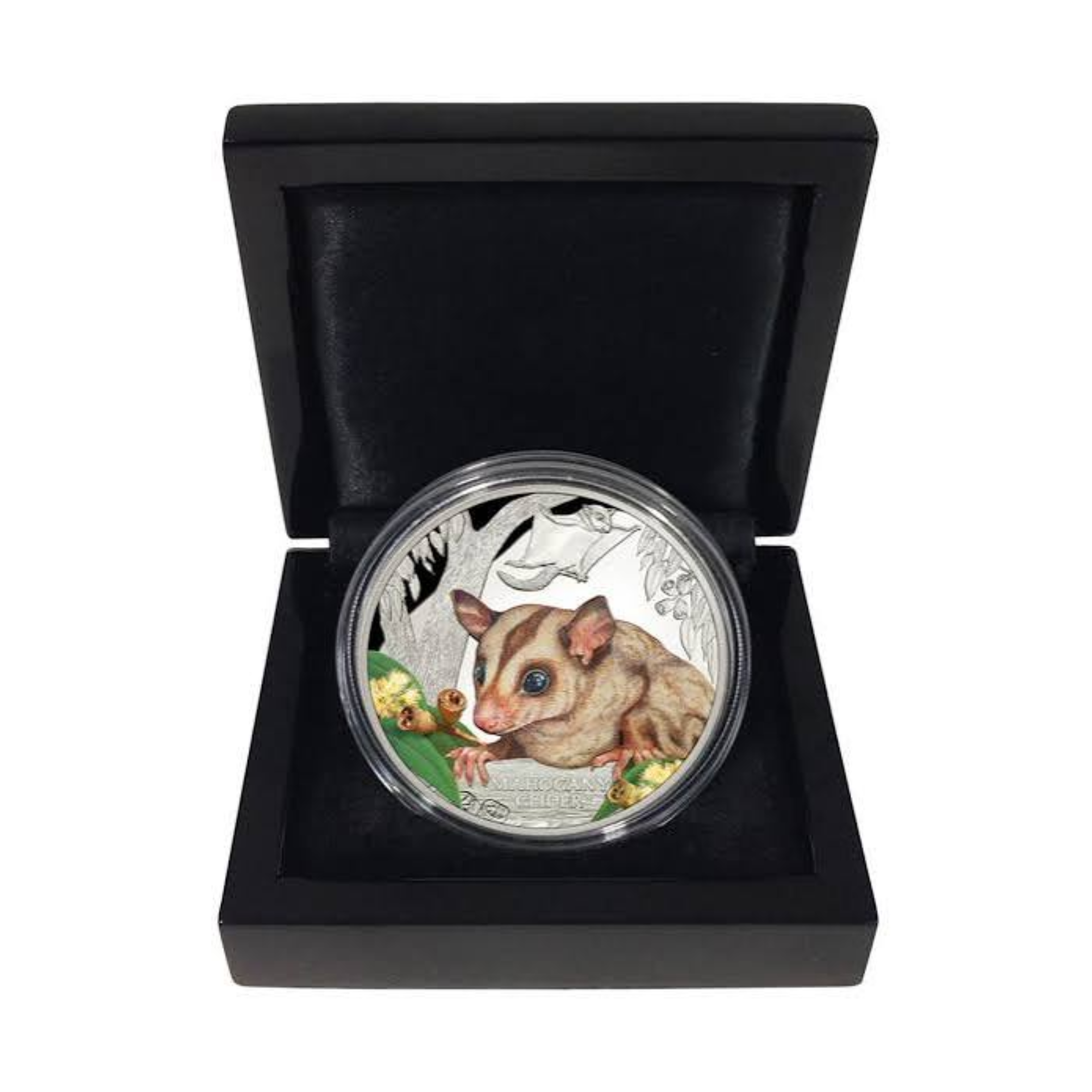 2015 Perth Mint Endangered Mahogany Glider 1oz Silver Coloured Proof Coin