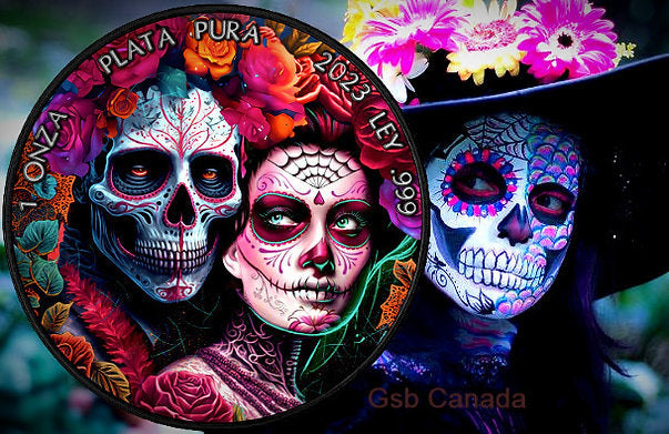 2023 Mexico Libertad Día de los Muertos V 1oz Silver Coin