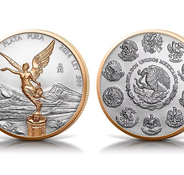 2024 Mexico Libertad Red Gold Edition 1oz Silver BU Coin