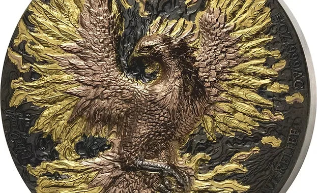 2025 Phoenix Signature 2x5oz Silver High Relief Antiqued Coin - Total 10oz