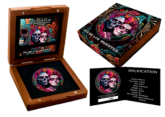 2023 Mexico Libertad Día de los Muertos V 1oz Silver Coin