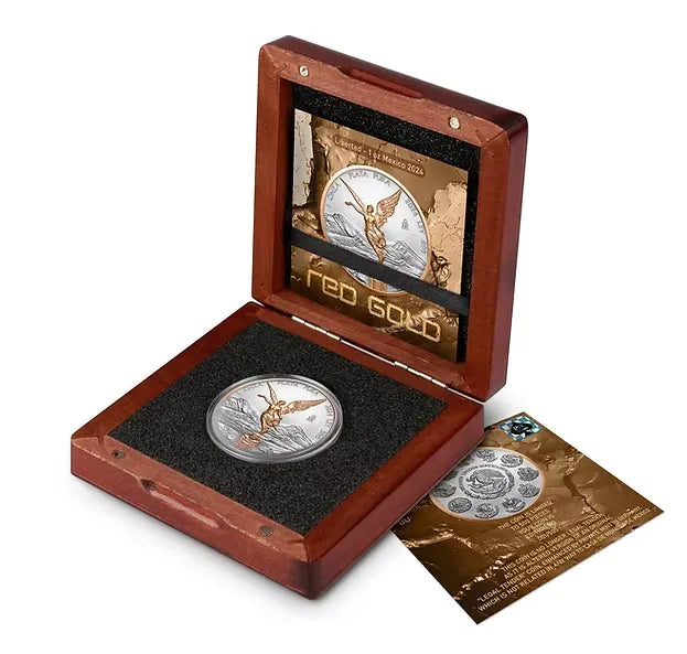 2024 Mexico Libertad Red Gold Edition 1oz Silver BU Coin
