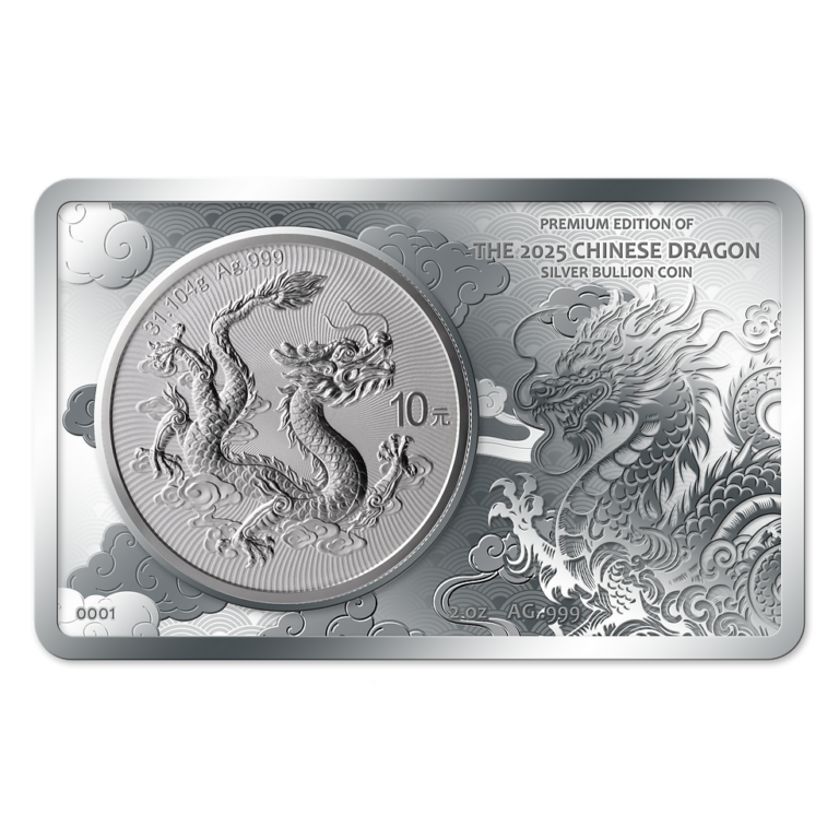 2025 Chinese Dragon Coin in Bar 3oz Silver Set