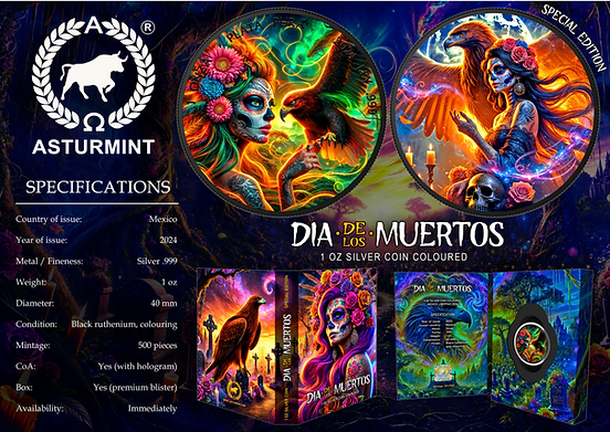 2024 Mexico Libertad Golden Eagle 1oz Black Ruthenium Coloured Silver Coin