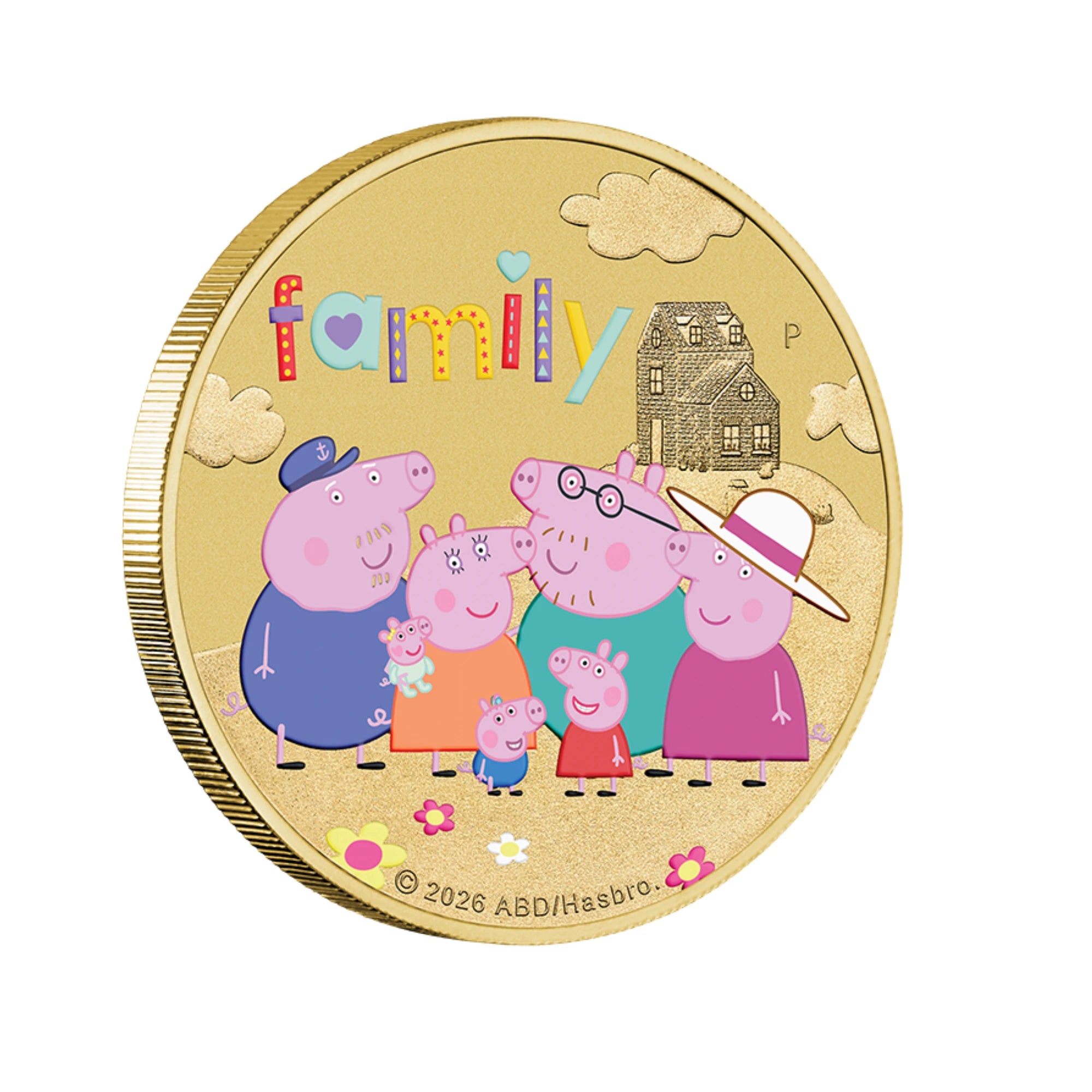 2026 Perth Mint Peppa Pig Family Collector Coloured Coin in Card