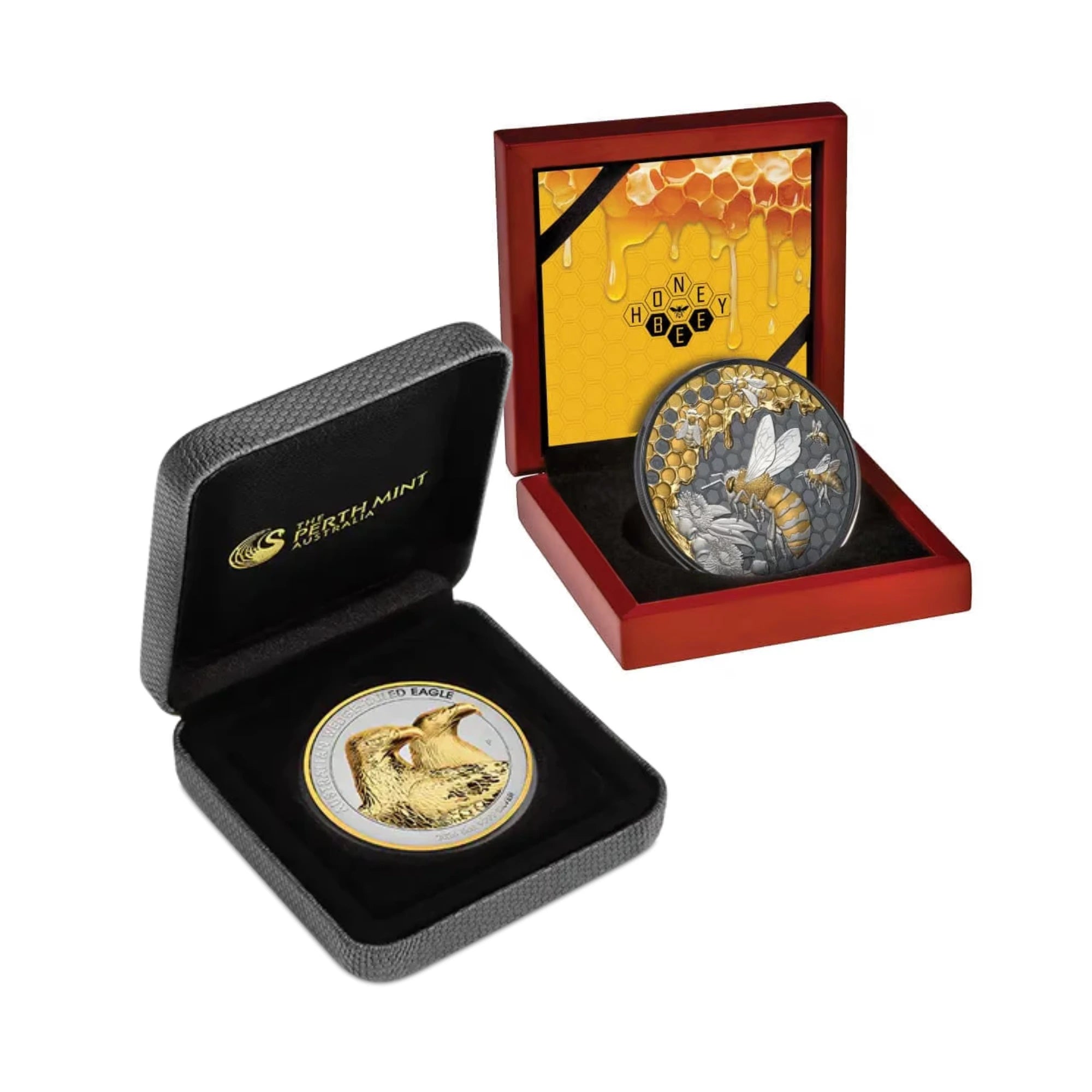 2026 Wedge tailed Eagle & Honey Bee 5oz Silver Proof Gilded 2 Coin Collection