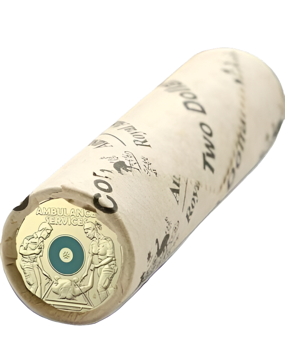 2021 Royal Australian Mint Ambulance Service Coin Mint Roll Head/Tails