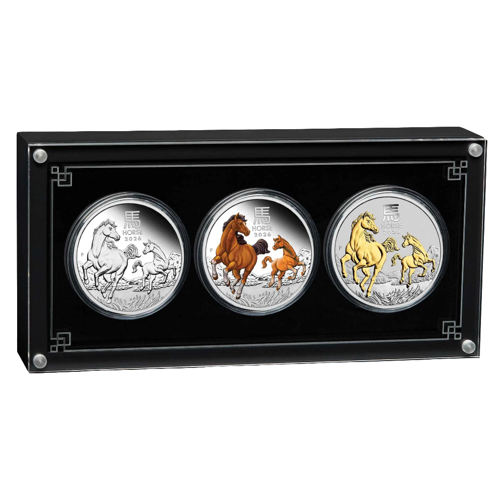 2026 Perth Mint Lunar Horse 1oz Silver Trio Set