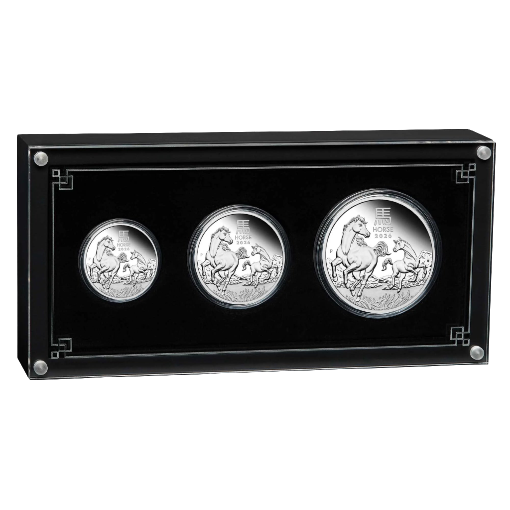 2026 Perth Mint Lunar Horse Silver Proof Three-Coin Set