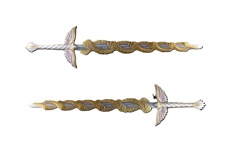 2024 Sword of Saint Michael 2.5oz Silver Antiqued Gold Gilded Medal