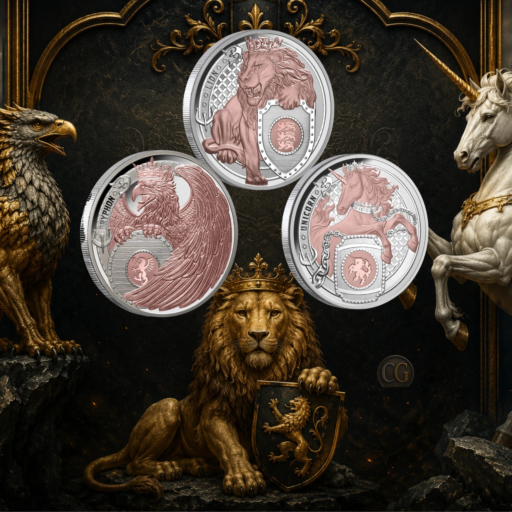 2024–2026 Niue Heraldic Beasts 1oz Silver Proof 3 Coin Collection