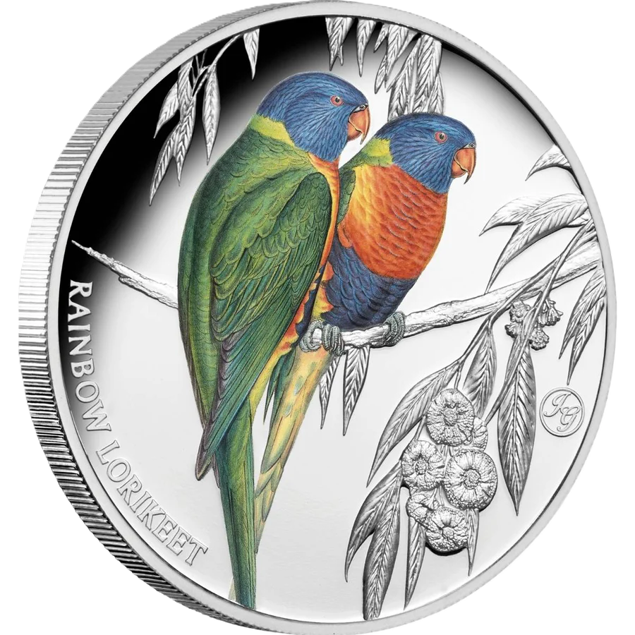 2024 Niue Birds of Australia Rainbow Lorikeet 1oz Silver Proof Coloured Coin