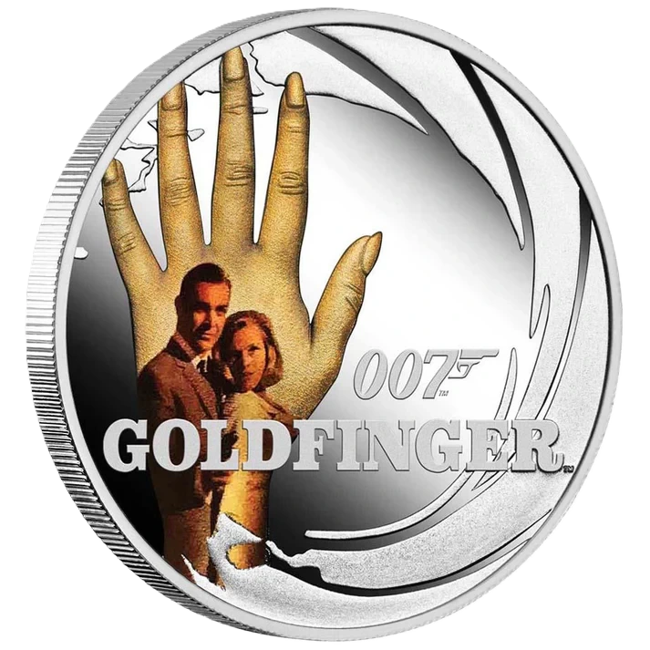 2021 Perth Mint James Bond Goldfinger 1/2oz Silver Proof Coloured Coin