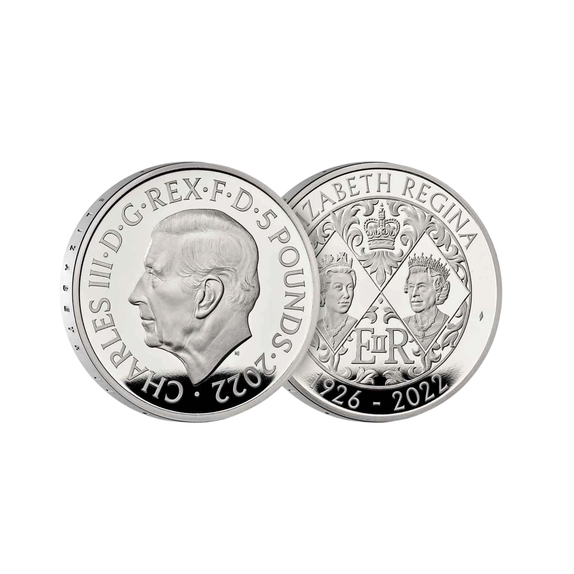 2022 Great Britain King Charles III Queen Elizabeth II £5 Silver Proof Coin