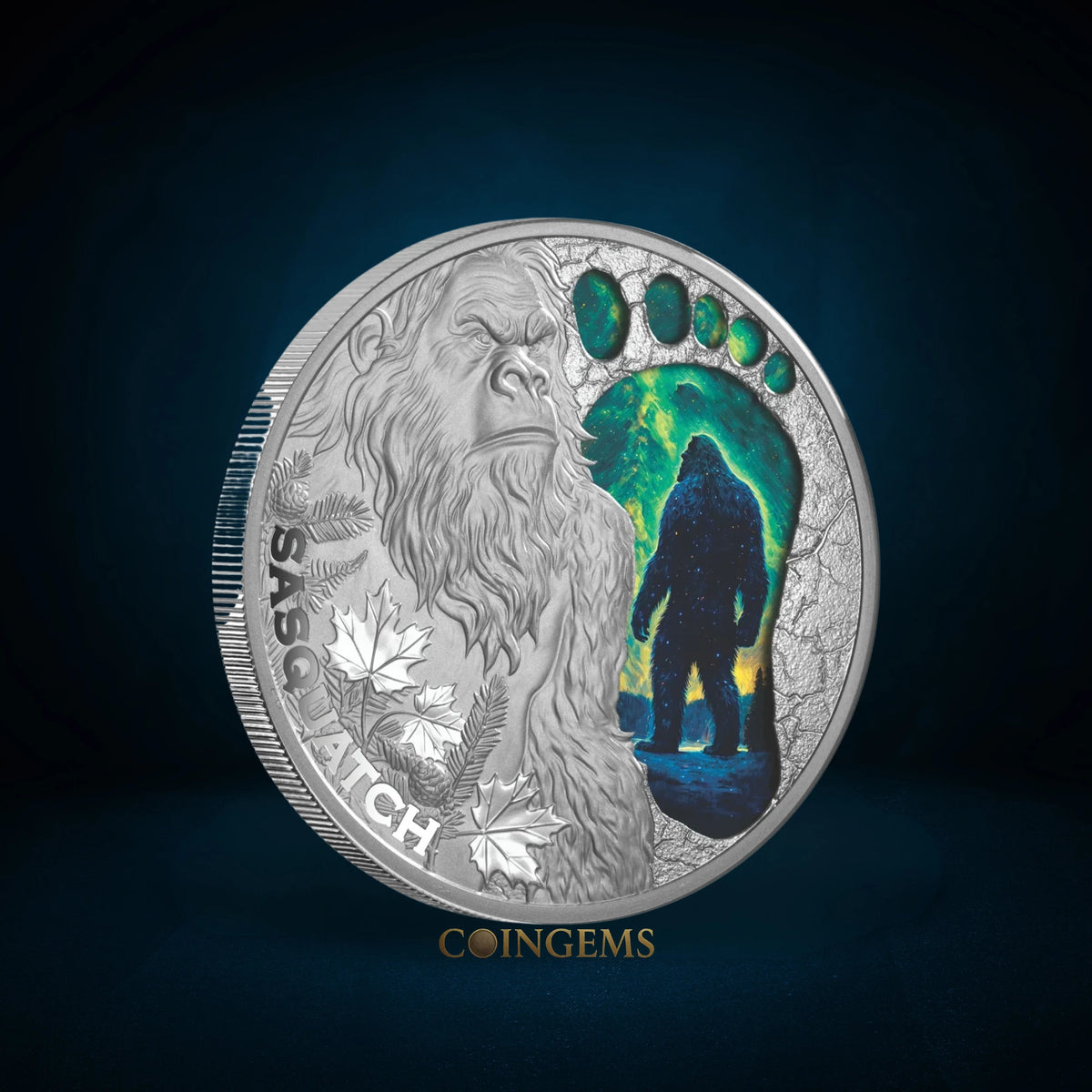 2027 Niue Sasquatch Bigfoot 1oz Silver Proof Coloured Coin