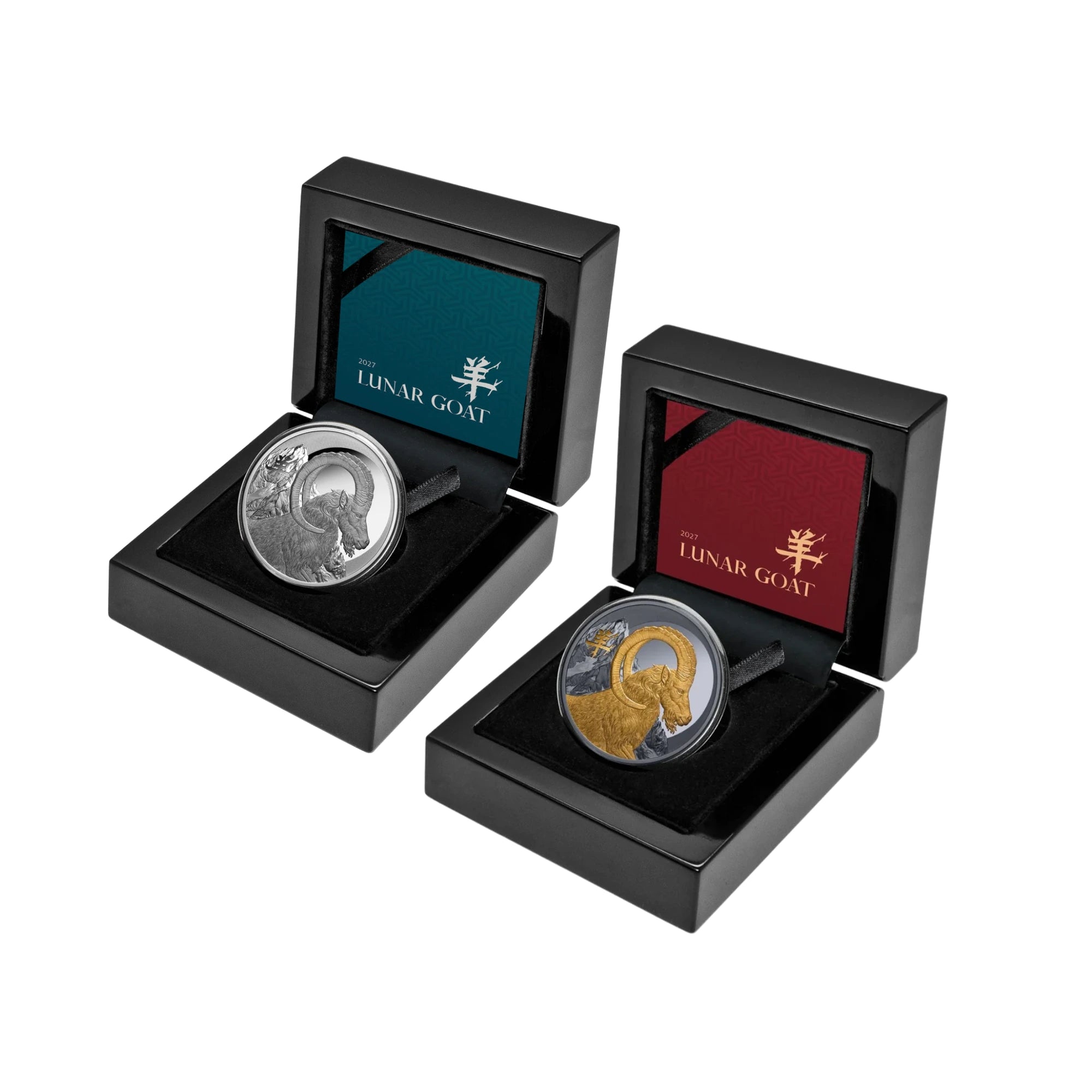 2027 Niue Lunar Goat 1oz Silver Proof & Gold Plated 2 Coin Collection