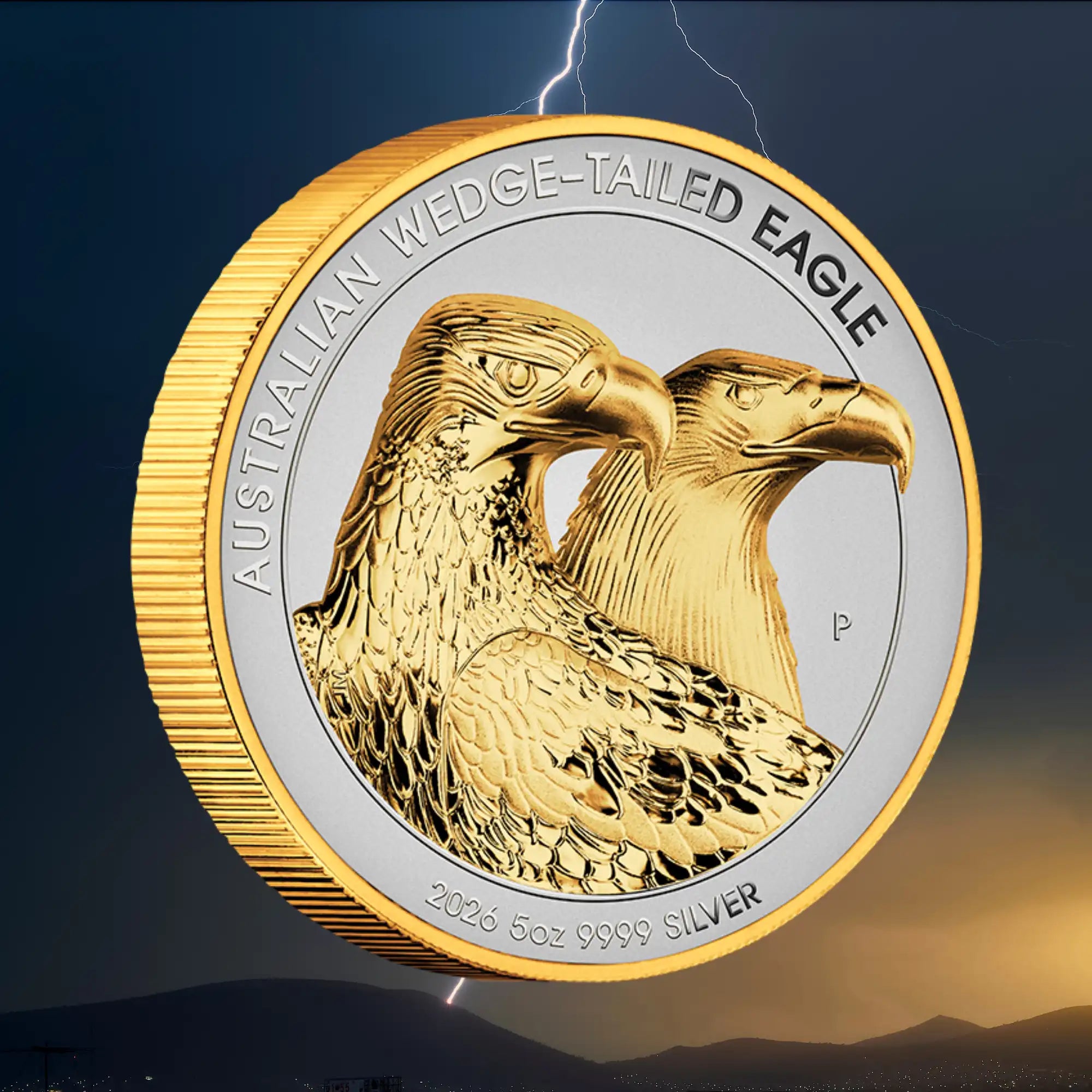 2026 Perth Mint Wedge-Tailed Eagle 5oz Silver High Relief Gilded Coin