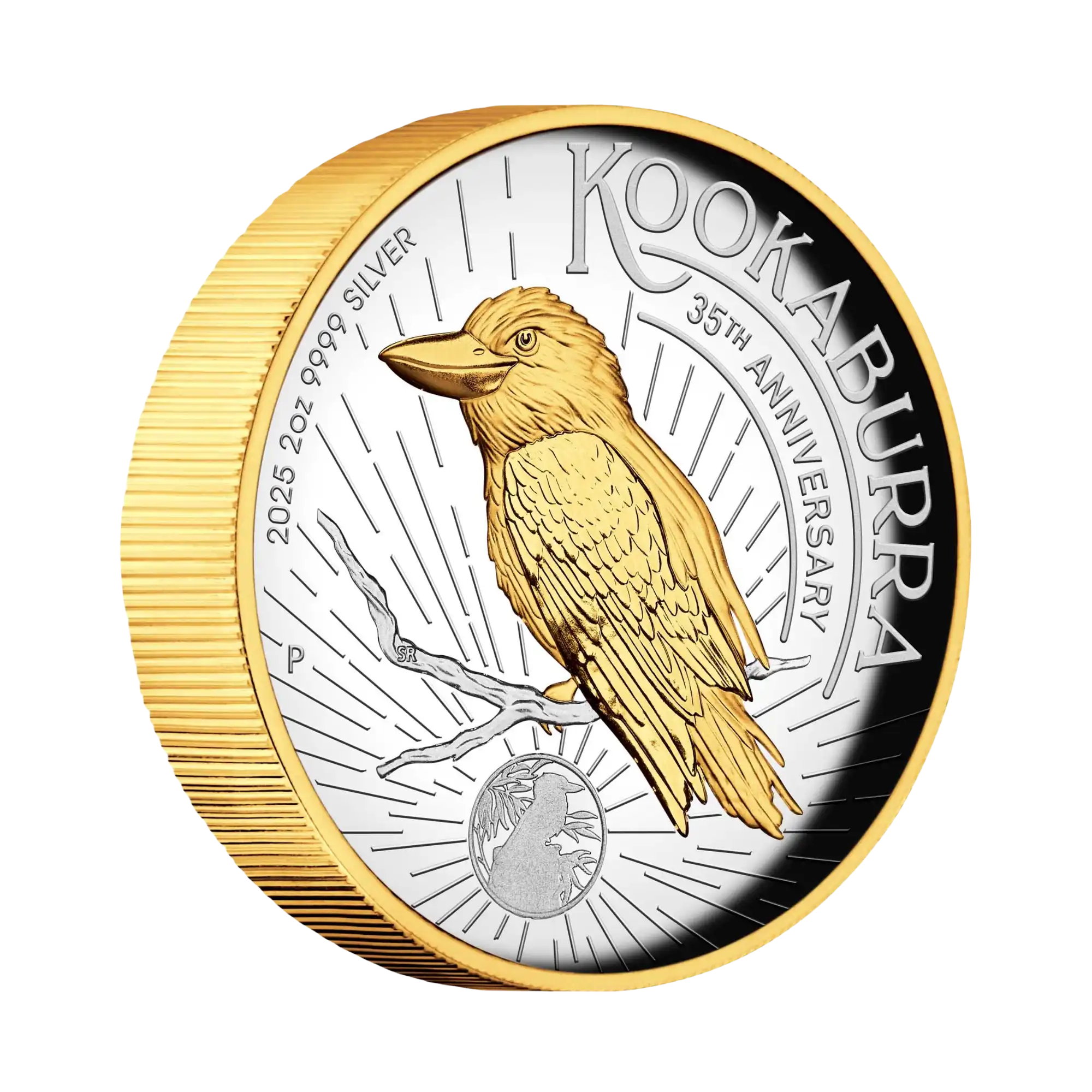 2025 Perth Mint Kookaburra 2oz Silver Proof High Relief Gilded Coin