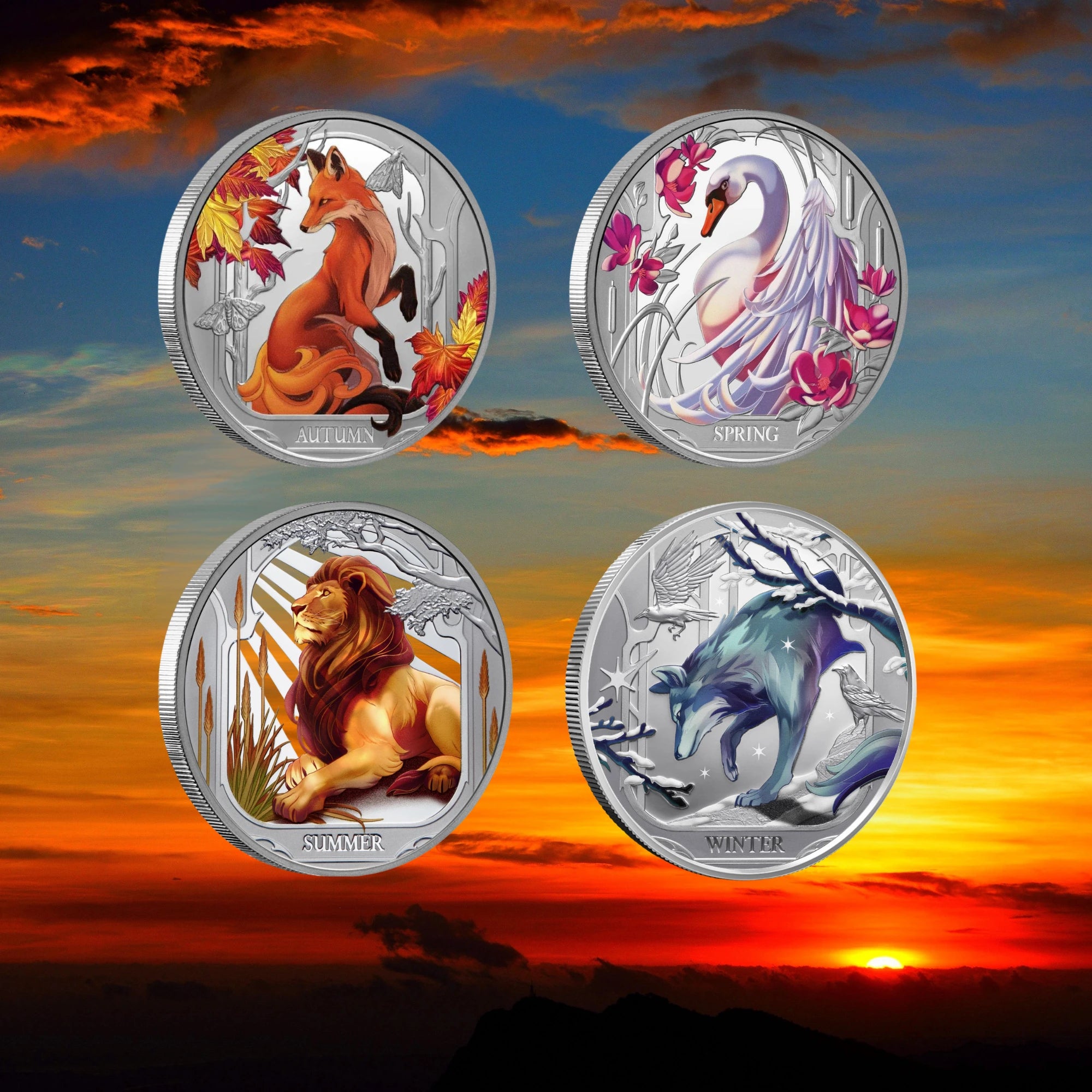 2024–2025 Niue Seasons 1oz Silver Proof Four-Coin Collection