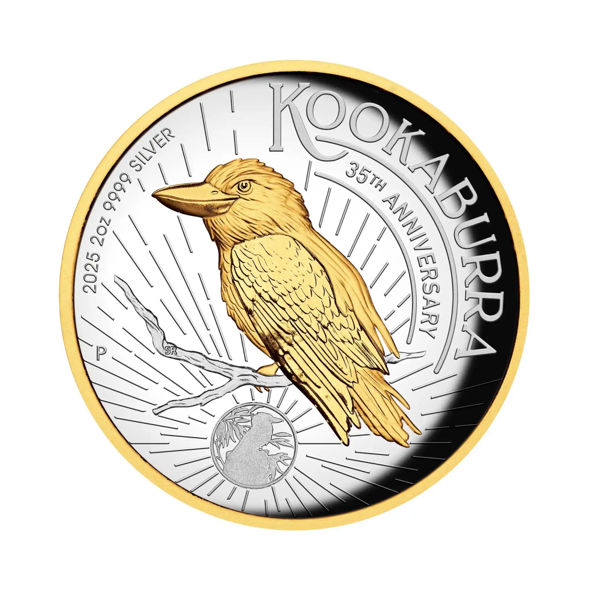 2025 Perth Mint Kookaburra 2oz Silver Proof High Relief Gilded Coin