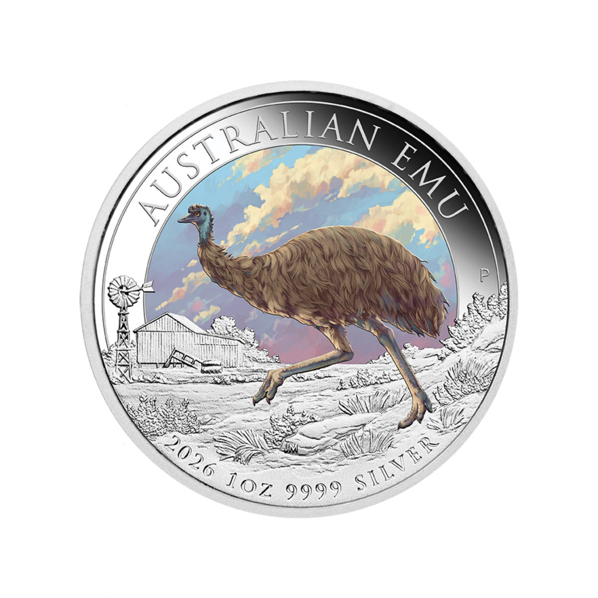 2026 Perth Mint Emu 1oz Silver Coloured Coin