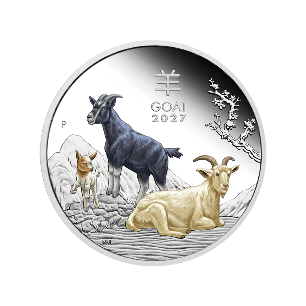 2027 Perth Mint Goat 1oz Silver Proof Coloured Coin