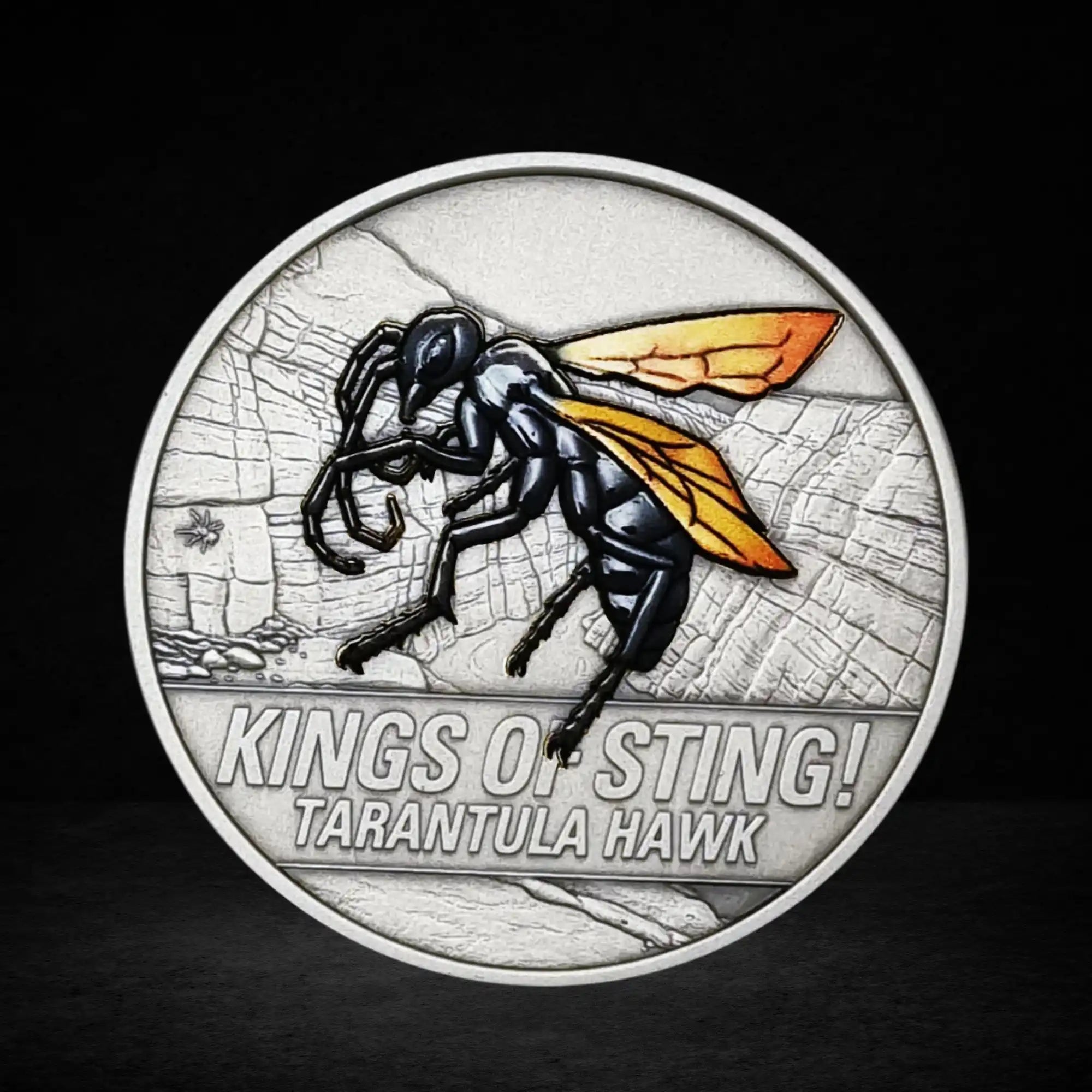 2025 Niue Kings of Sting Tarantula Hawk 1oz Silver Antiqued Coin